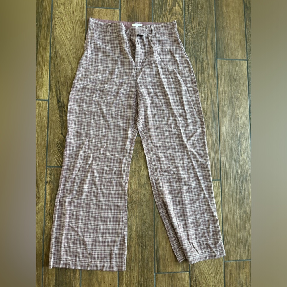 BaeVely Purple Plaid Woven Dress Pants Size L
